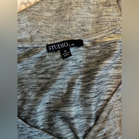 NWT John Paul Richards INC JPR Studio Metallic Ruched Silver Knit Medium - Picture 5 of 12